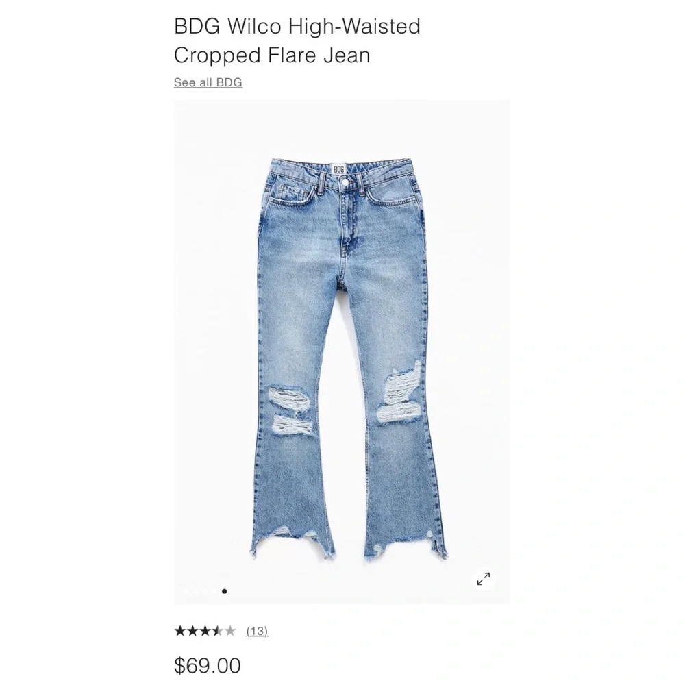 NWT BDG Wilco High-Waisted Cropped Flare Jean size 25 - Picture 6 of 8